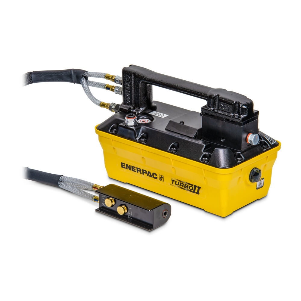 Enerpac PARG1102N Turbo II Air Hydraulic Pump, 3/3 Manual Valve with Pendant