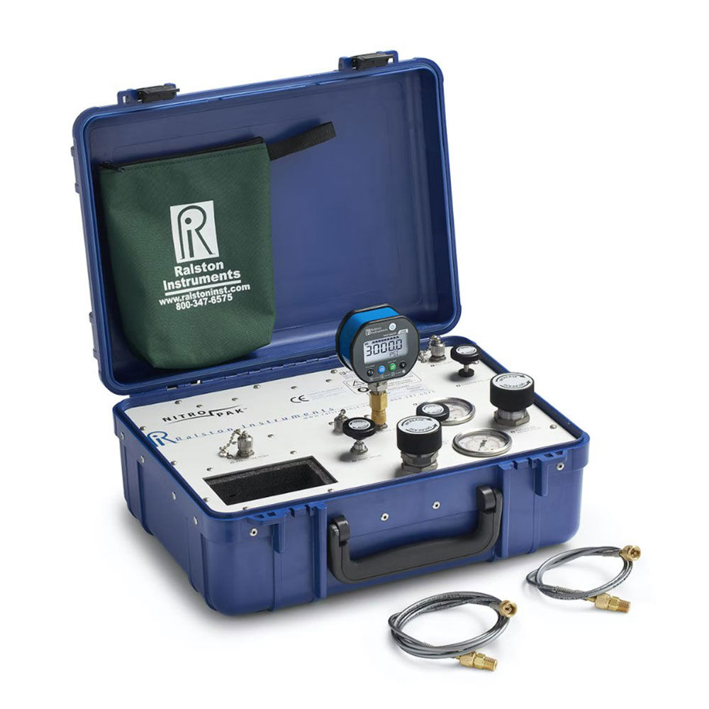 Ralston Instruments NPAK Nitropak, LC20 Pressure Gauge, 3KPSI Gauge Adapter, 2-Hoses, 2-Connections